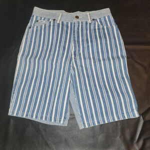 NWT Vintage Chic Girls Blue White Pinstripe Shorts 16 Regular